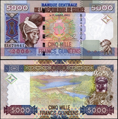 Гвинея. 5000 франков (Unc) 2006