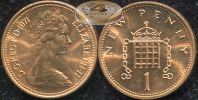 Великобритания. 1 пенни. 1971 (Unc)