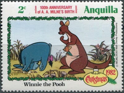 Ангилья. 1982. Ослик Иа-Иа и Кенга (Почтовая марка. MNH OG)