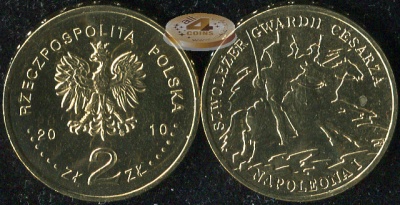 Польша. 2 злотых. 2010 (Unc) Кавалерист гвардии Наполеона I