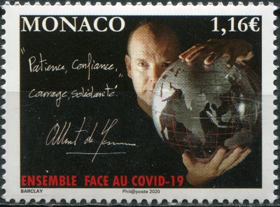 Монако. 2020. Борьба против COVID-19 (Почтовая марка. MNH OG)