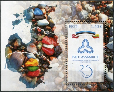 Эстония. 2016. 25-летие Балтийской ассамблеи (Почтовый блок. MNH OG)