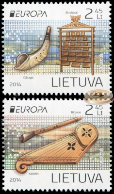 Литва. 2014. Национальные музыкальные инструменты (Серия Почтовых марок. MNH OG)