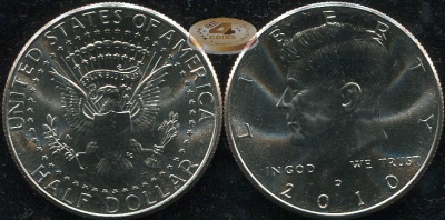 США. 1/2 доллара. 2010 D (Unc)