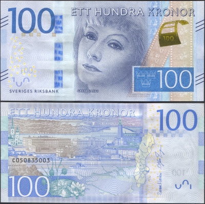 Швеция. 100 крон (Unc) 2016