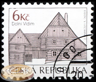 Чехия. 2012. Народная Архитектура: Дольни-Видим (Почтовая марка. CTO Гашеная)