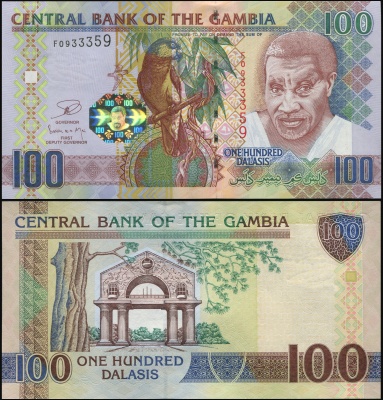 Гамбия. Банкнота 100 даласи. ND(2013) (2013). Unc. Бумага. Кат# P.29bb