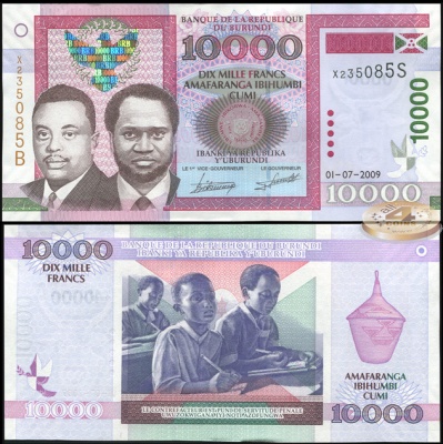 Бурунди. 10000 франков (Unc) 2009