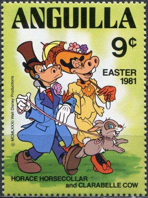 Ангилья. 1981. Гораций Хорсколлар и Кларабель Кау (Почтовая марка. MNH OG)