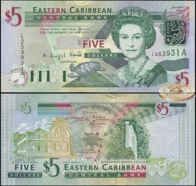 Восточный Карибы (Антигуа). 5 долларов (Unc) 2003