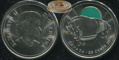 Канада. 25 центов. 2011 (Unc. Эмаль)