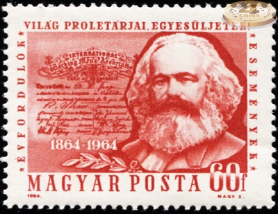Венгрия. 1964. 100 лет со дня образования 1-го Интернационала (Почтовая марка. MNH OG)