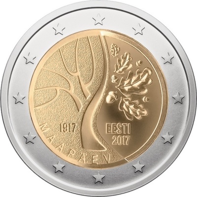 Эстония. 2 евро. 2017 (Unc. Биметалл) Дорога Эстонии к независимости