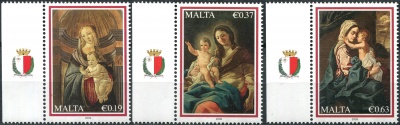 Мальта. 2009. Рождество. Картины (Серия Почтовых марок. MNH OG)
