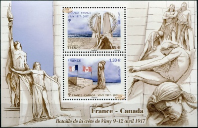 Франция. 2017. 100 лет со дня битвы при Вими-Ридж (Блок. MNH OG)