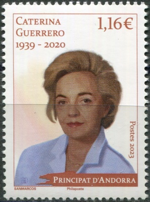 Андорра Французская. 2023. Катерина Герреро (1939-2020), писательница (Почтовая марка. MNH OG)