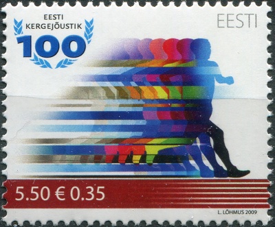 Эстония. 2009. 100-летие легкой атлетики в Эстонии (Почтовая марка. MNH OG)