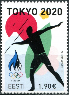 Эстония. 2021. Летние Олимпийские игры - Токио, Япония (Почтовая марка. MNH OG)