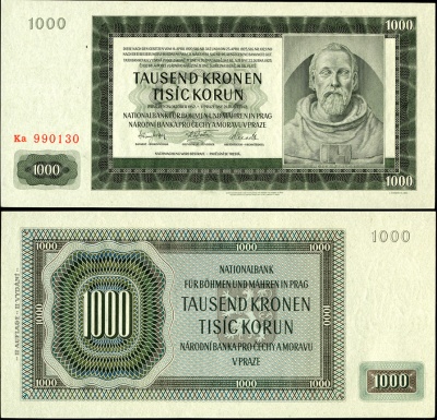 Богемия и Моравия. 1000 крон (Unc) 1942