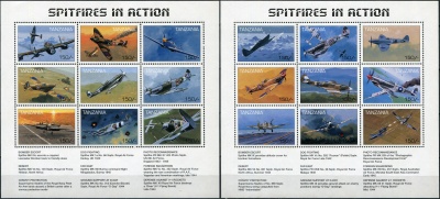 Танзания. 1997. Боевые самолёты (Серия Малых листов. MNH OG)