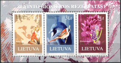 Литва. 2013. Биосферный заповедник Жувинтас (Почтовый блок. MNH OG)