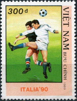 Вьетнам. 1989. Чемпионат мира по футболу 1990 года, Италия (Почтовая марка. MNH OG)
