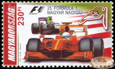 Венгрия. 2010. Формула-1.  25-й Гран-при Венгрии (Почтовая марка. MNH OG)