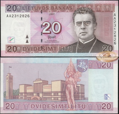 Литва. 20 лит (Unc) 2007