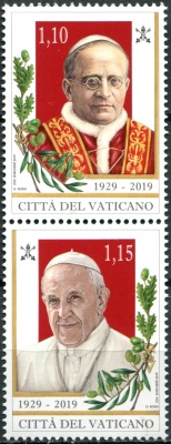 Ватикан. 2019. 90-я годовщина Латеранских соглашений (Сцепка. MNH OG)