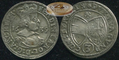 Священная Римская империя [Австрия]. 1 грошен. 1639 (aXF. Серебро)