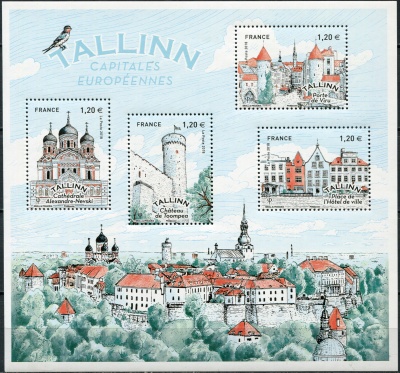 Франция. 2018. Столицы Европы. Таллинн (Малый лист. MNH OG)