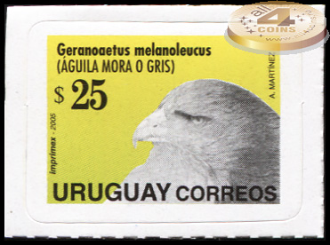 Уругвай. 2005. Агуйа - орлиный канюк [Geranoaetus melanoleucus] (Почтовая марка. MNH OG)
