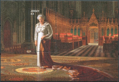 Джерси. 2015. Елизавета II - самая долгоцарствующая королева Британии (Блок. MNH OG)