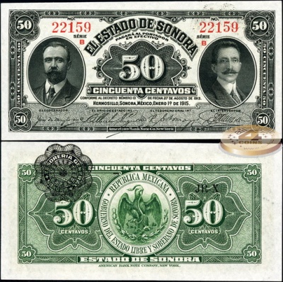 Мексика. 50 центаво (Unc) 1915