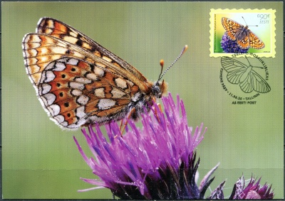 Эстония. 2020. Шашечница Авриния (Euphydryas aurinia) (Картмаксимум. Mint)