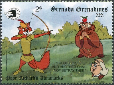 Гренада Гренадины. 1989. "Доверяй себе, и другой не предаст тебя" (Почтовая марка. MNH OG)