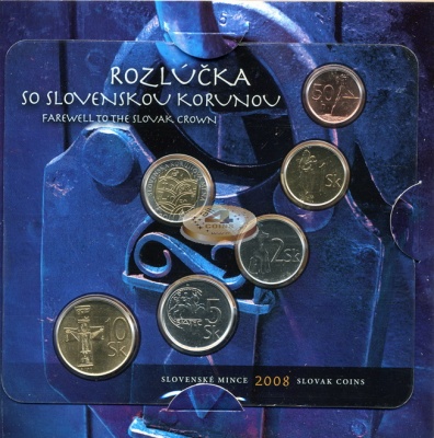 Словакия. Официальный набор (6 монет. 1 биметалл) 2008