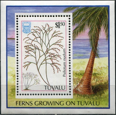 Тувалу. 1987. Псилот обыкновенный (Psilotum nudum) (Блок. MNH OG)