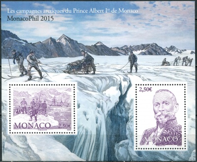 Монако. 2016. Арктические проекты князя Альберта I (Почтовый блок. MNH OG)