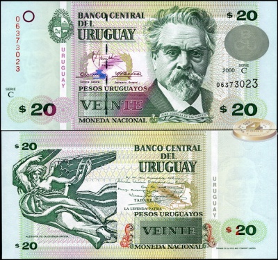 Уругвай. 20 песо (Unc) 2000
