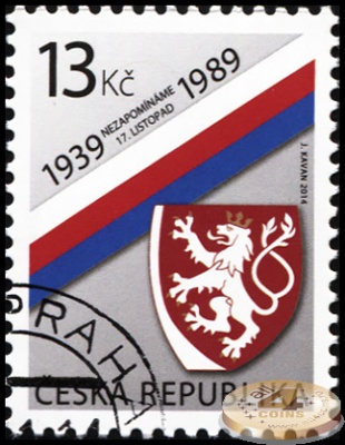 Чехия. 2014. Годовщины 17 ноября (Почтовая марка. CTO Гашеная)