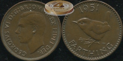 Великобритания. 1 фартинг. 1951. (Unc)