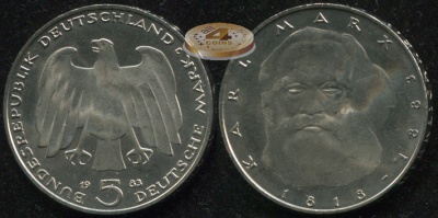 Германия [ФРГ]. 5 марок. 1983.J (Unc)