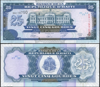 Гаити. Банкнота 25 гурдов. 2009. Unc. Бумага. Кат.# P.266d