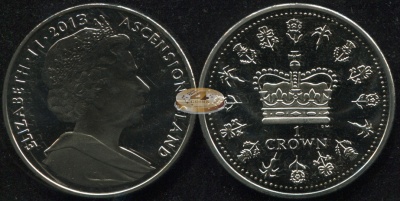 Остров Вознесения. Монета 1 крона. 2013 (KM#NL. Unc) 60 лет со дня коронации Елизаветы II