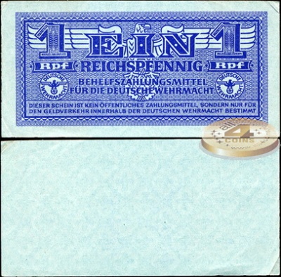 Германия (3й рейх. Вермахт). 1 райхспфенниг (aUnc) 1942