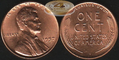 США. 1 цент. 1957 (Unc)