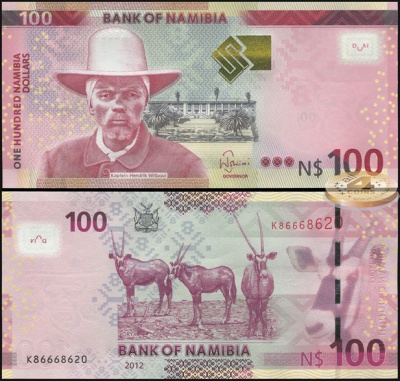 Намибия. 100 долларов (Unc) 2012