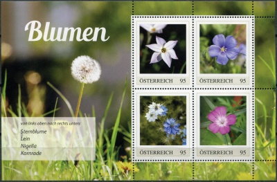 Австрия. 2024. Цветы (Почтовый блок. MNH OG)