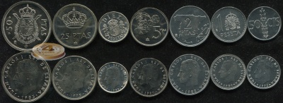 Испания. Набор №8 (7 монет) 1975-84